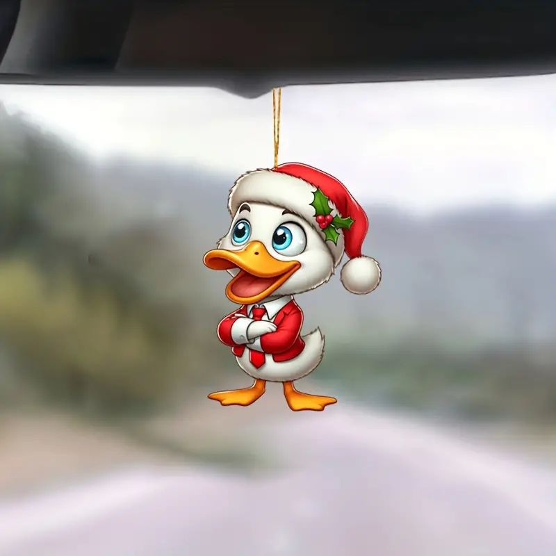 Acrílico Halloween nuevo lindo sombrero de Navidad pato colgante plano transfronterizo decoración de automóviles colgantes para el hogar