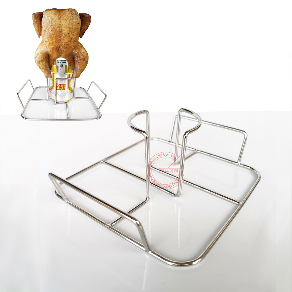 现货供应烤鸡架 不锈钢可乐啤酒烤鸡座BBQ烧烤鸡薰鸡架