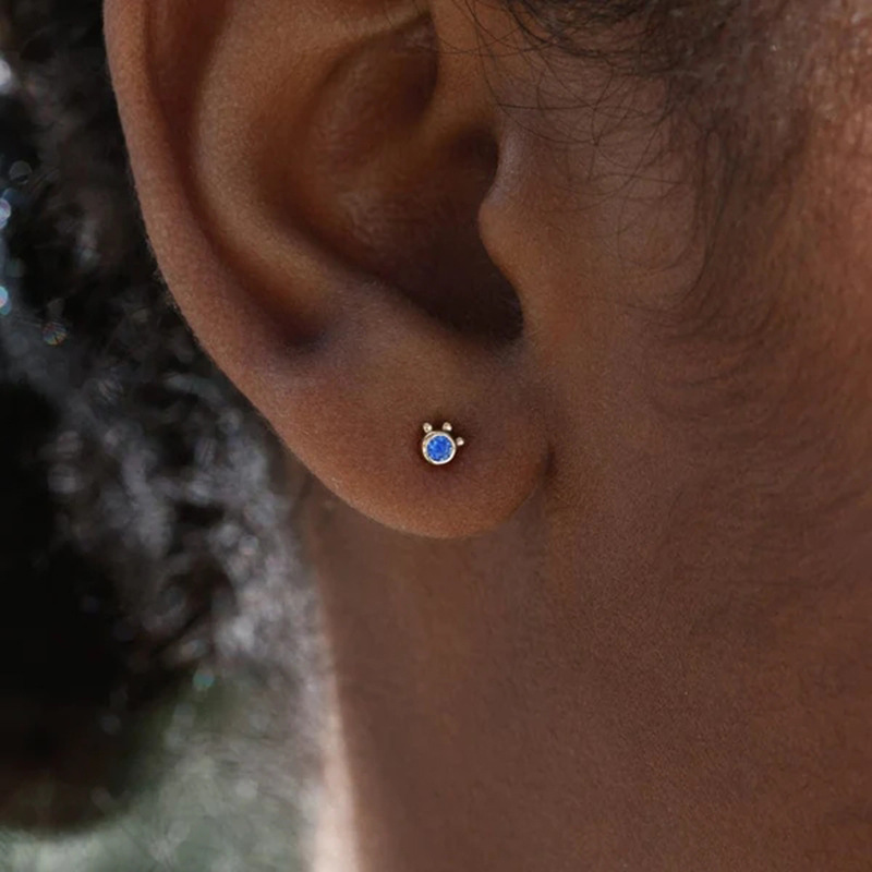 Fashion Geometric Sterling Silver Ear Studs Plating Zircon 925 Silver Earrings