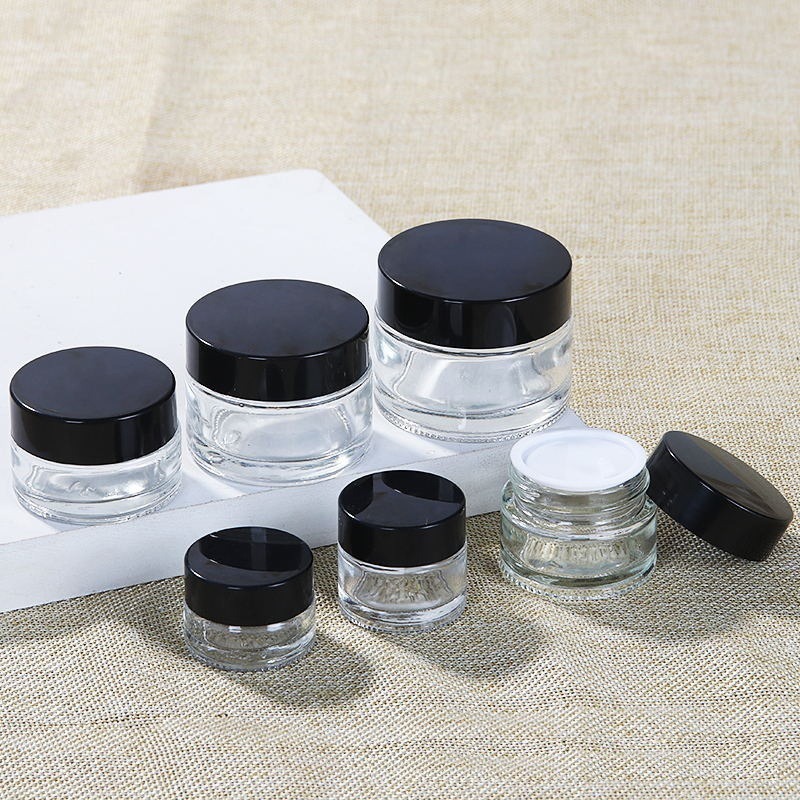 现货透明玻璃膏霜瓶便携面霜瓶化妆品分装空面膜瓶子10g15g30g50g|undefined