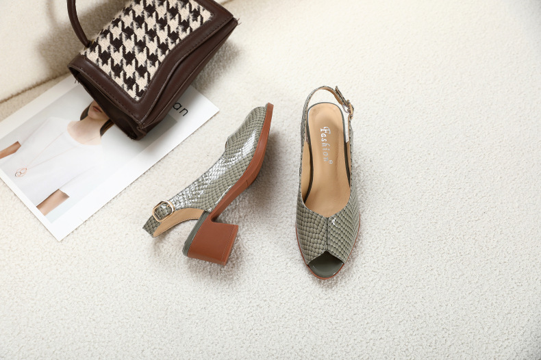 F2159 1190K GIÀY DÉP SANDAL NỮ DANOPEN BIG SIZE NGOẠI CỠ GÓT VUÔNG MÙA HÈ MIỆNG CÁ GIÀY DÉP NỮ DA BÒ G04 SẢN PHẨM MỚI