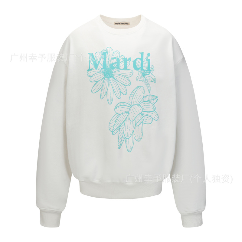 韩国Mardi卫衣赵露思同款小雏菊腊肠狗女秋冬刺绣印花套头圆领外|undefined