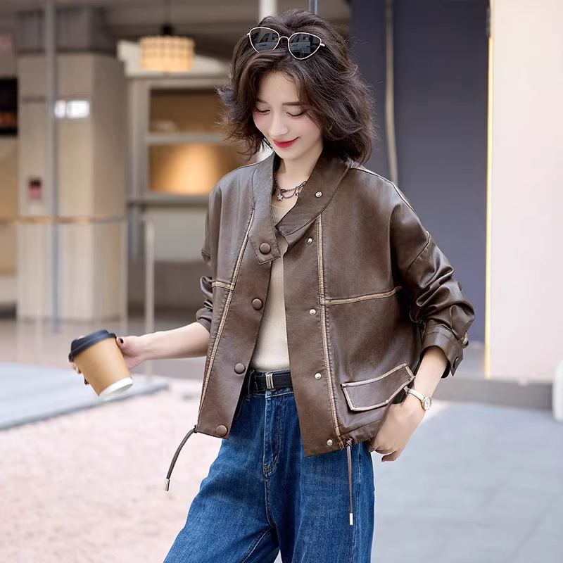 Haining Genuine Leather Jacket for Women 2026 Spring and Autumn Trendy New Style Hong Kong Retro Sheepskin Jacket for Women