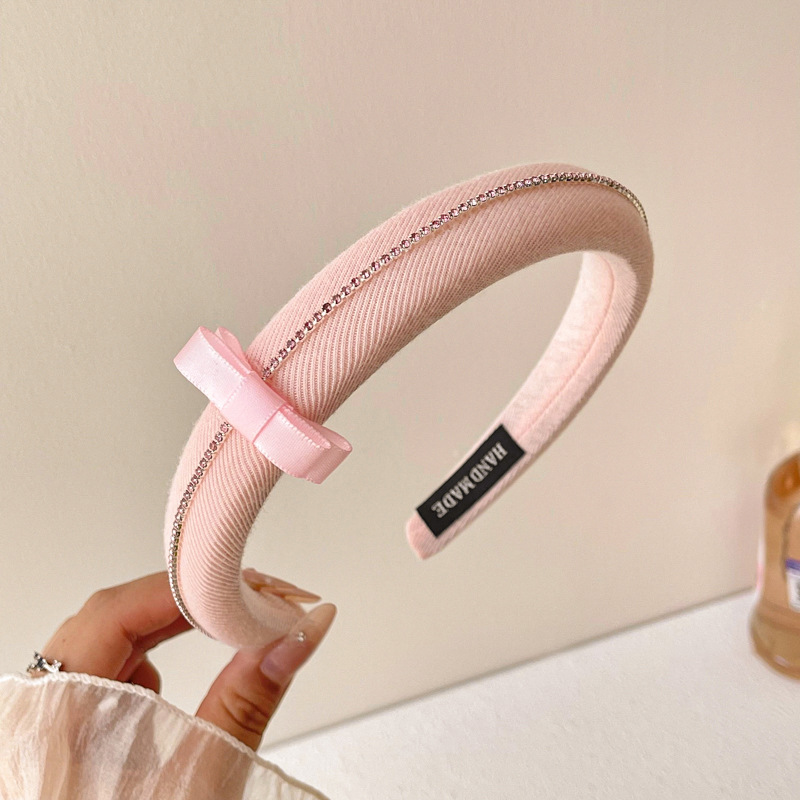 Pink Girl Hairband High Crane Top Headband 2025 nuevo estilo de alto nivel antideslizante de lavado de la cara red rojo amplio borde tarjeta de cabello