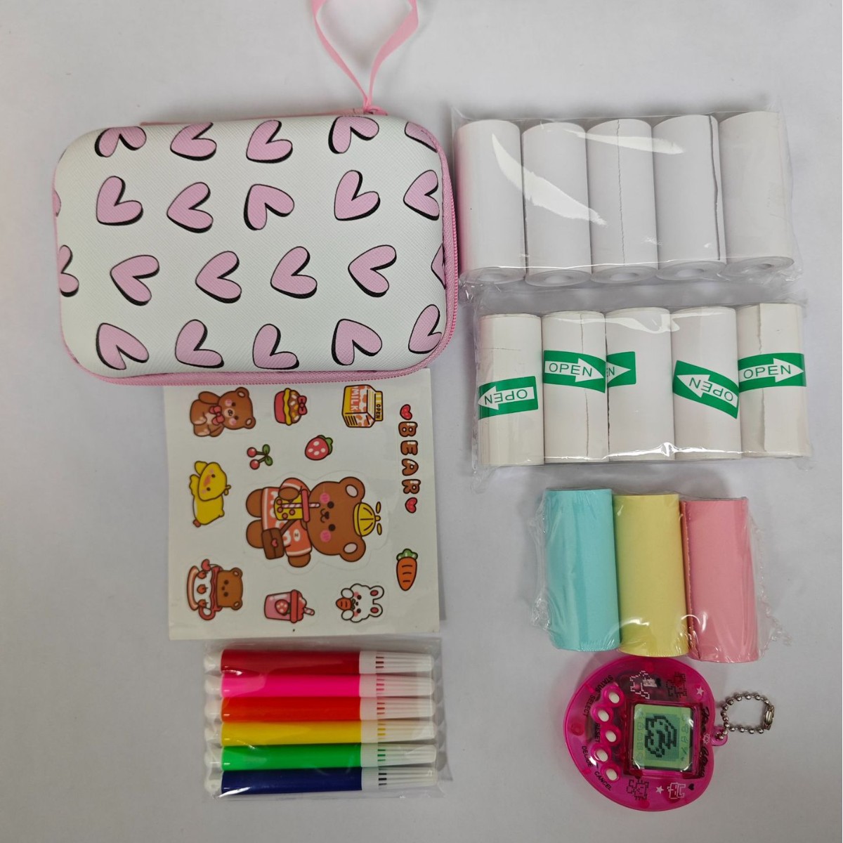 Mini impresora de papel térmico 57*25mm, etiqueta autoadhesiva, papel colorido, papel para recibos de caja registradora, papel para imprimir etiquetas
