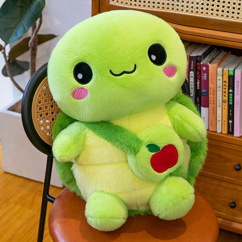 新しいかわいいカメ人形アップルカメぬいぐるみかわいい布人形人形子供の漫画ギフト卸売|undefined