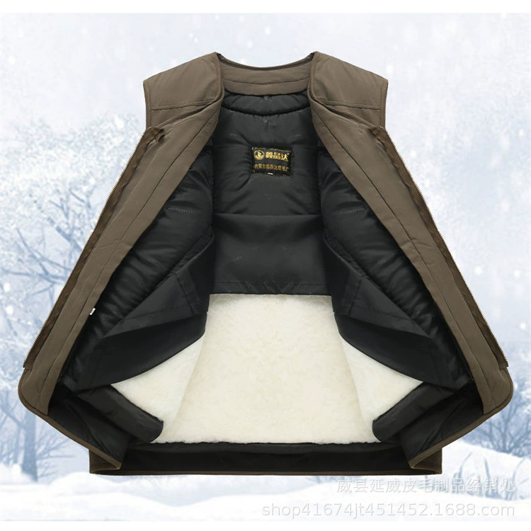 Оптовая Продажа с фабрики Новый австралийский мех интегрированный теплый шерстяной жилет холодостойкий теплый жилет для среднего и пожилого возраста