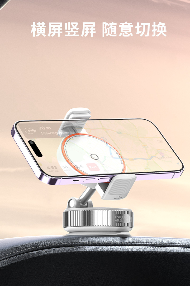 Mave Magnetic Car-Mounted Phone Holder with Clip, Vacuum Suction Phone Holder for Car Dashboard
