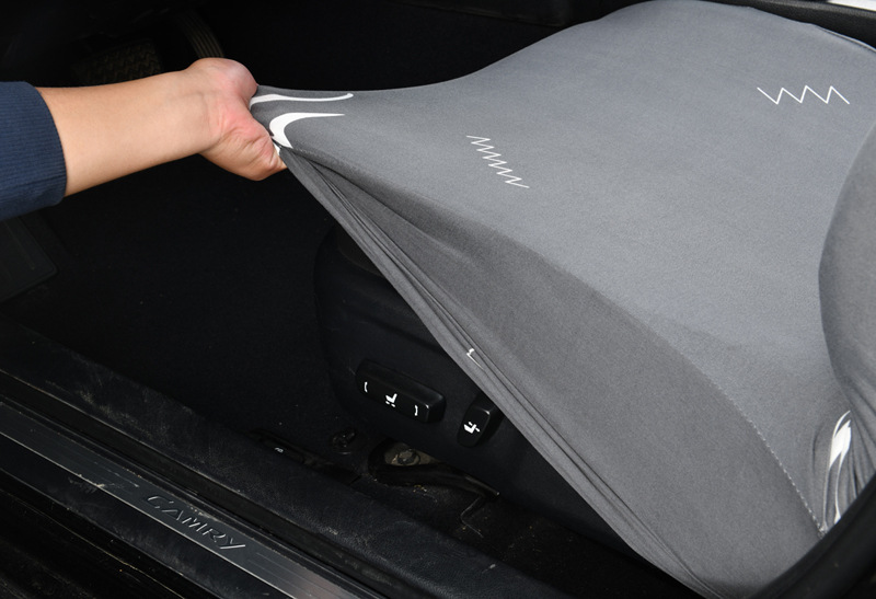 Elastic full-cover fabric seat cover for ride-sharing vehicles, waterproof, suitable for both driver and passenger seats, with elastic edges