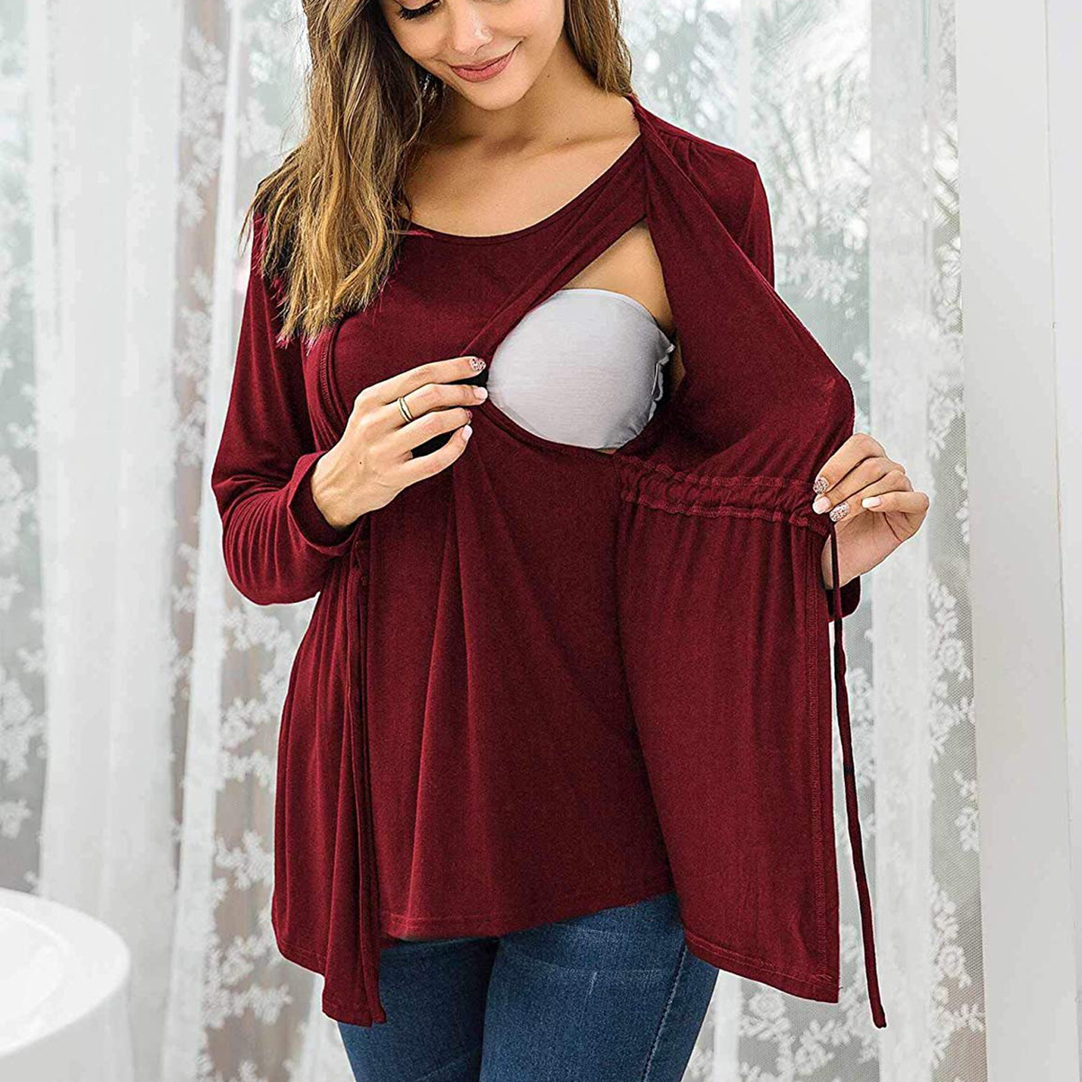 Casual Classic Style Solid Color Spandex Polyester Maternity Clothing display picture 6