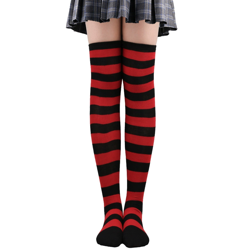 Knee-high Socks Japanese Style, Striped Cosplay & Halloween, Tube 50 cm, Polyester