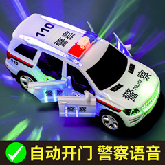 Boys and girls small car baby transforming dancing rotating glowing police car electric swivel toy wholesale night market