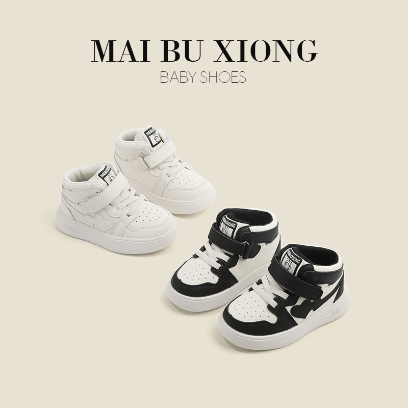 Bebek yürümeye başlayan çocuk ayakkabıları sonbahar bebek kız spor ayakkabıları yüksek üst tahta ayakkabılar her bir ayakkabı günlük ayakkabılar_voghion.com