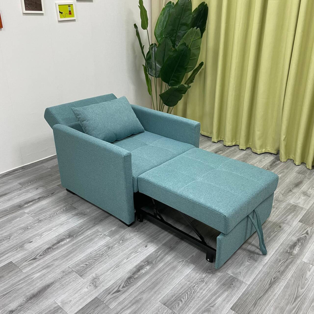 Sofá cama multifuncional de una persona sala de estar oficina almuerzo artefacto de tecnología de terciopelo balcón de chicas peinado en polvo