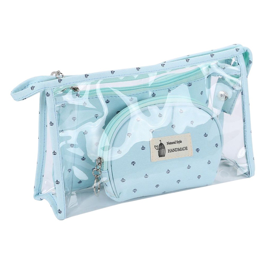 Kit de bolsos de viaje para cosméticos 3 piezas, estilo corona, PVC – Producto transfronterizo