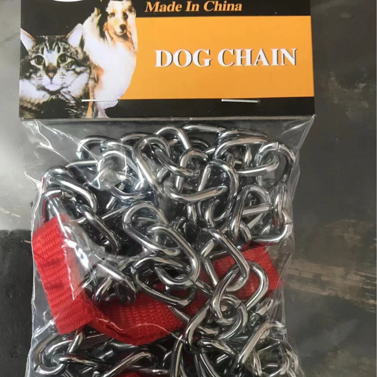 Laisse pour chien avec chaîne et corde de traction rouge_voghion.com