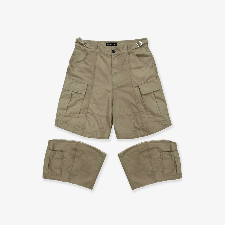 New Streetwear Loose Fit Deconstructed Zipper Patchwork Cargo Men's Camouflage Shorts_voghion.com