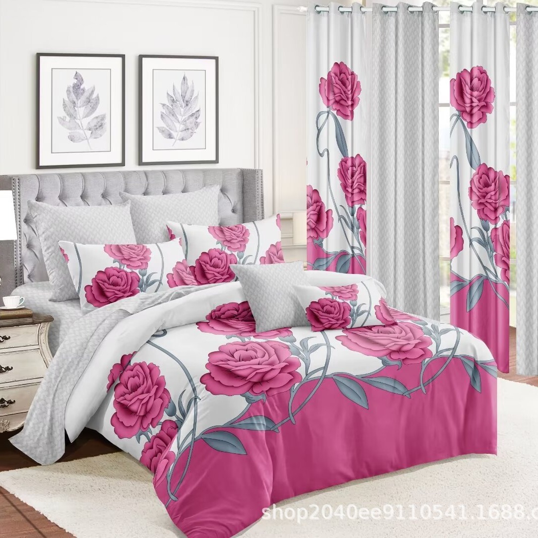 Ropa de cama de cuatro piezas con impresión transfronteriza, ropa de cama de tres piezas, funda de edredón, funda de edredón de primavera y verano infantil, venta al por mayor