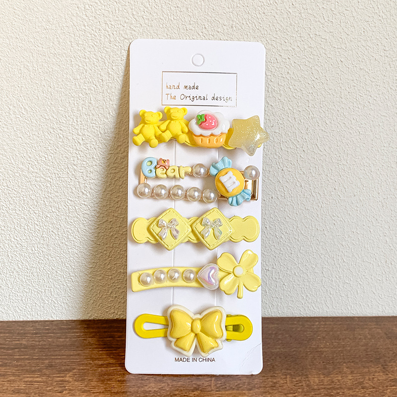 Ventas directas de fábrica 2025 nueva horquilla de color para mujer nueva pinza de flequillo lateral linda horquilla rota pinza de una palabra dulce