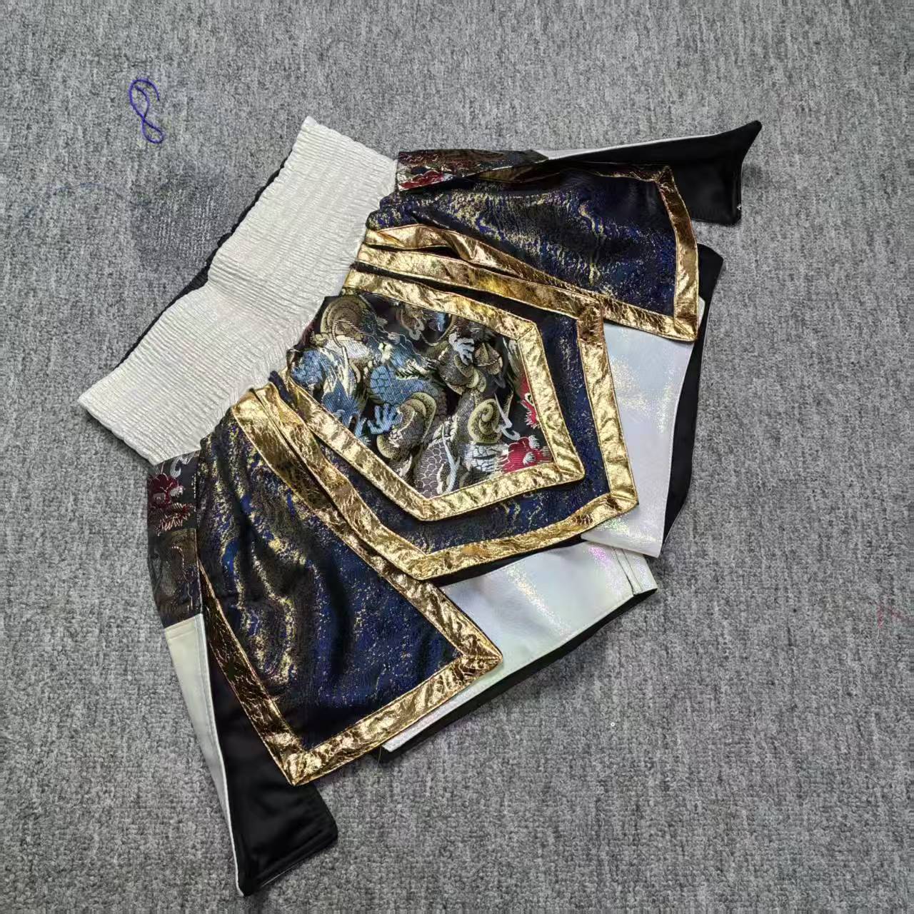 Custom-Made Multi-Piece Dragon-Patterned Shorts for Martial Arts, Fighting, Training, Competition, and Muay Thai Shorts for Men and Women