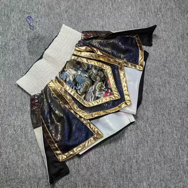 Custom-Made Multi-Piece Dragon-Patterned Shorts for Martial Arts, Fighting, Training, Competition, and Muay Thai Shorts for Men and Women