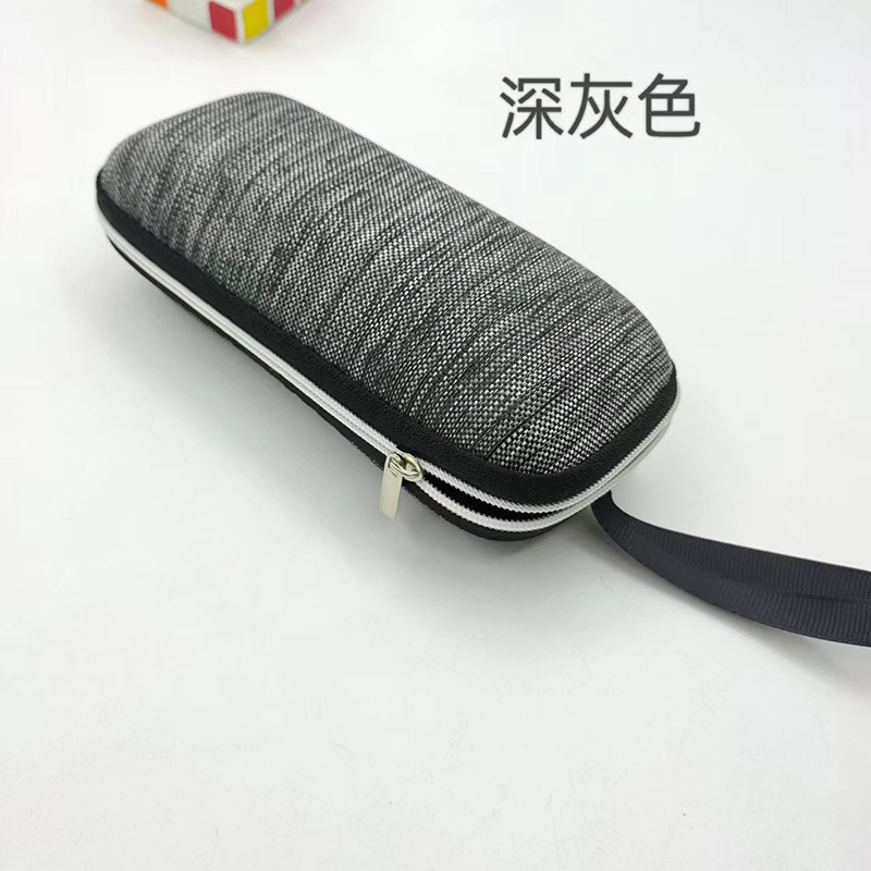 Negro simple gafas caso estudiante miopía Eva caja de la cremallera gafas de sol caja rectangular de Cordón portátil resistente a la presión image 12