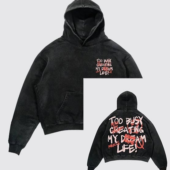 Sudadera con Capucha de Algodón, Estampada y de Corte Holgado con Cierre