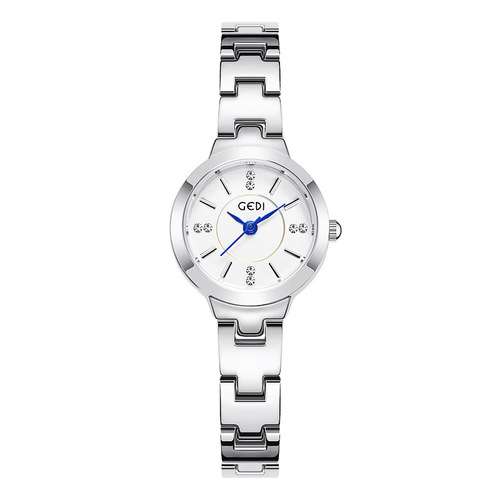 GEDI歌迪小圆女表钢带简约刻度休闲小巧学生腕表防水女士石英手表