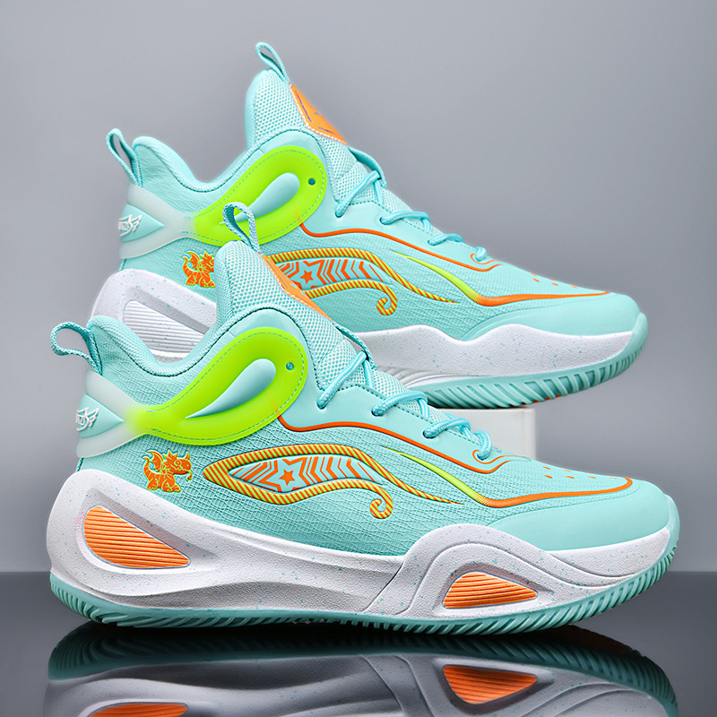 Zapatillas de Baloncesto para Jóvenes Caucho Antideslizante Amortiguación para Canchas Múltiples