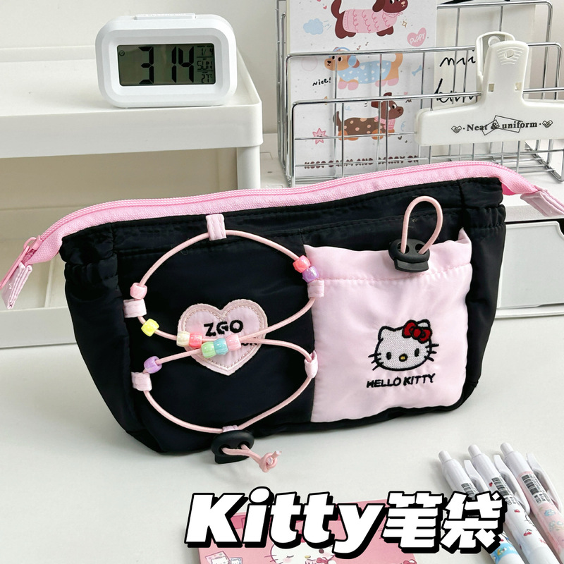 サンリオビーズチェーン巾着キティ猫ペンバッグ化粧品袋パチャ犬文具大容量シナモンドッグペンバッグイン|undefined