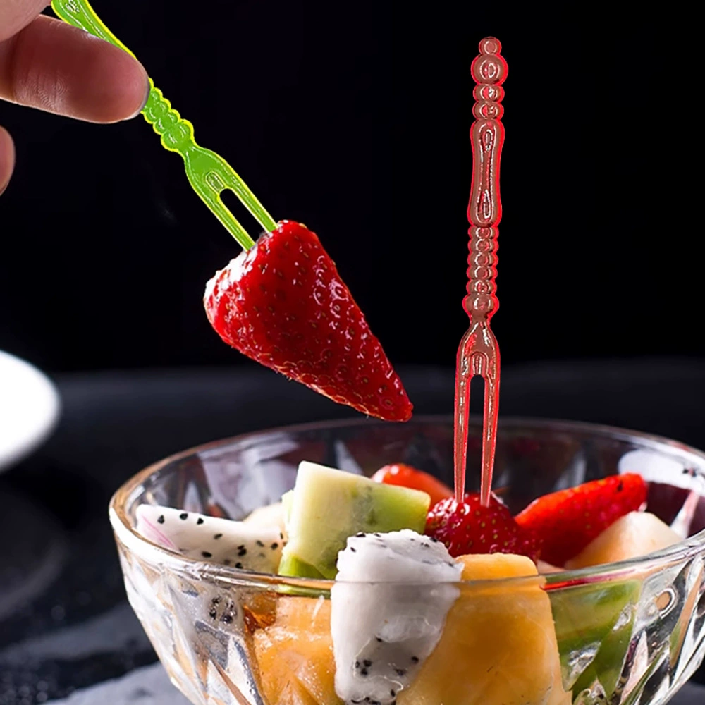 Party Products Bamboo Food Sign Buffet Cup Cake Cake Fruit Fork Cake Sastel Salad Stick
