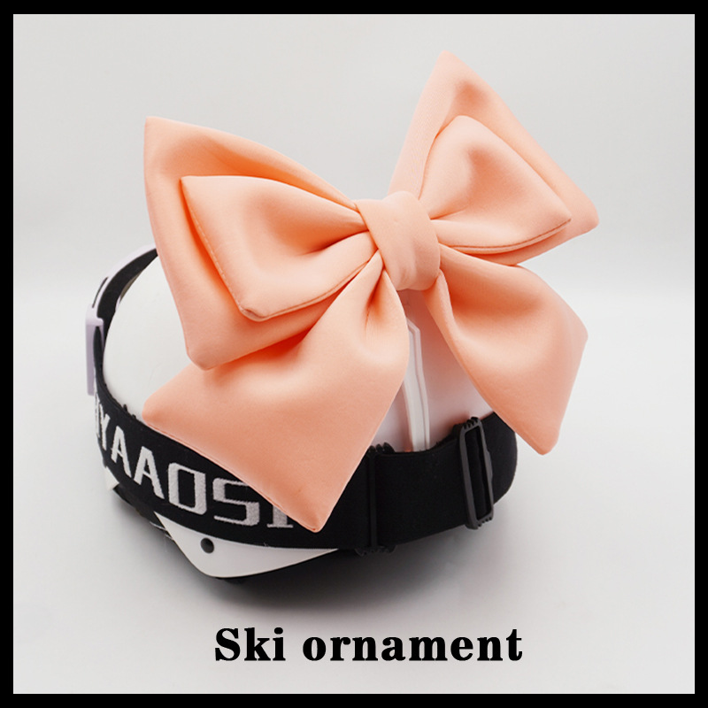Creative Ski Helmet Double Layer Bowknot Decoration Motorcycle Helmet