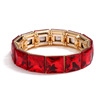 Glossy fashionable crystal, quality elastic metal golden water, women's bracelet, European style