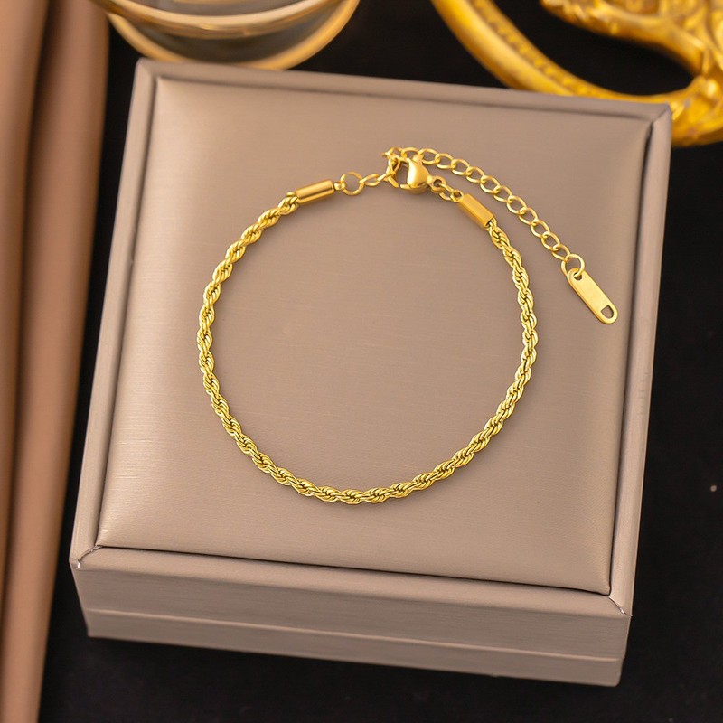 クロスボーダー東莞チタン鋼ジュエリー色褪せない新しい日本と韓国のアクセサリーブレスレット女性用 18K ゴールドファッションライト高級ハイエンド|undefined