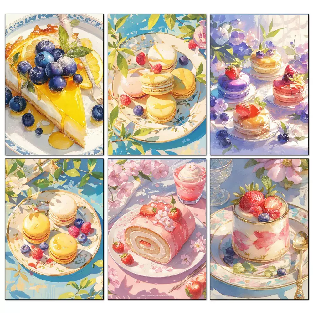 新款5D钻石画蛋糕点心系列钻石画DIY马赛克十字绣钻画批发可代发