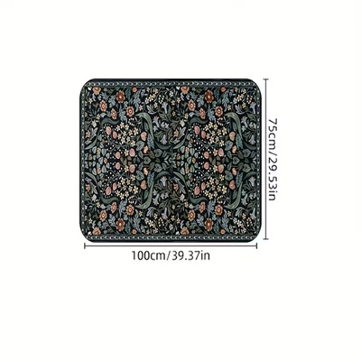 Avtomobil döşəmə paspasları mat, wear-resistant, cross-border Amazon - sd265-vintage-forest-flower-75100cmcrystal-velvet-with-dot-plastic-backing