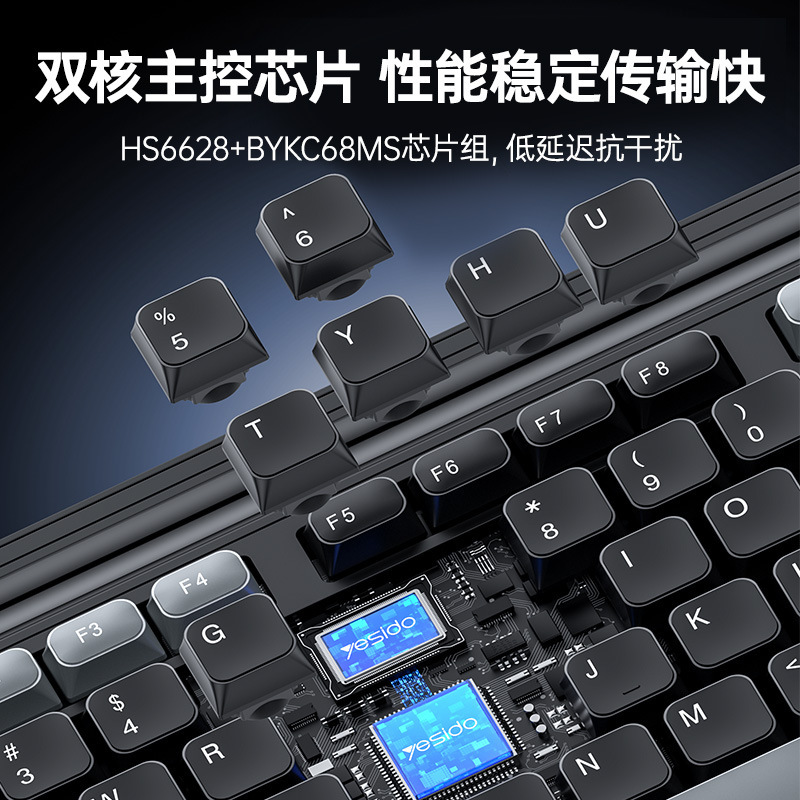 Yesido キーボードとマウスセットクロスボーダードロップシッピングデスクトップコンピュータノートブックサイレント商用ワイヤレスキーボードとマウス|undefined