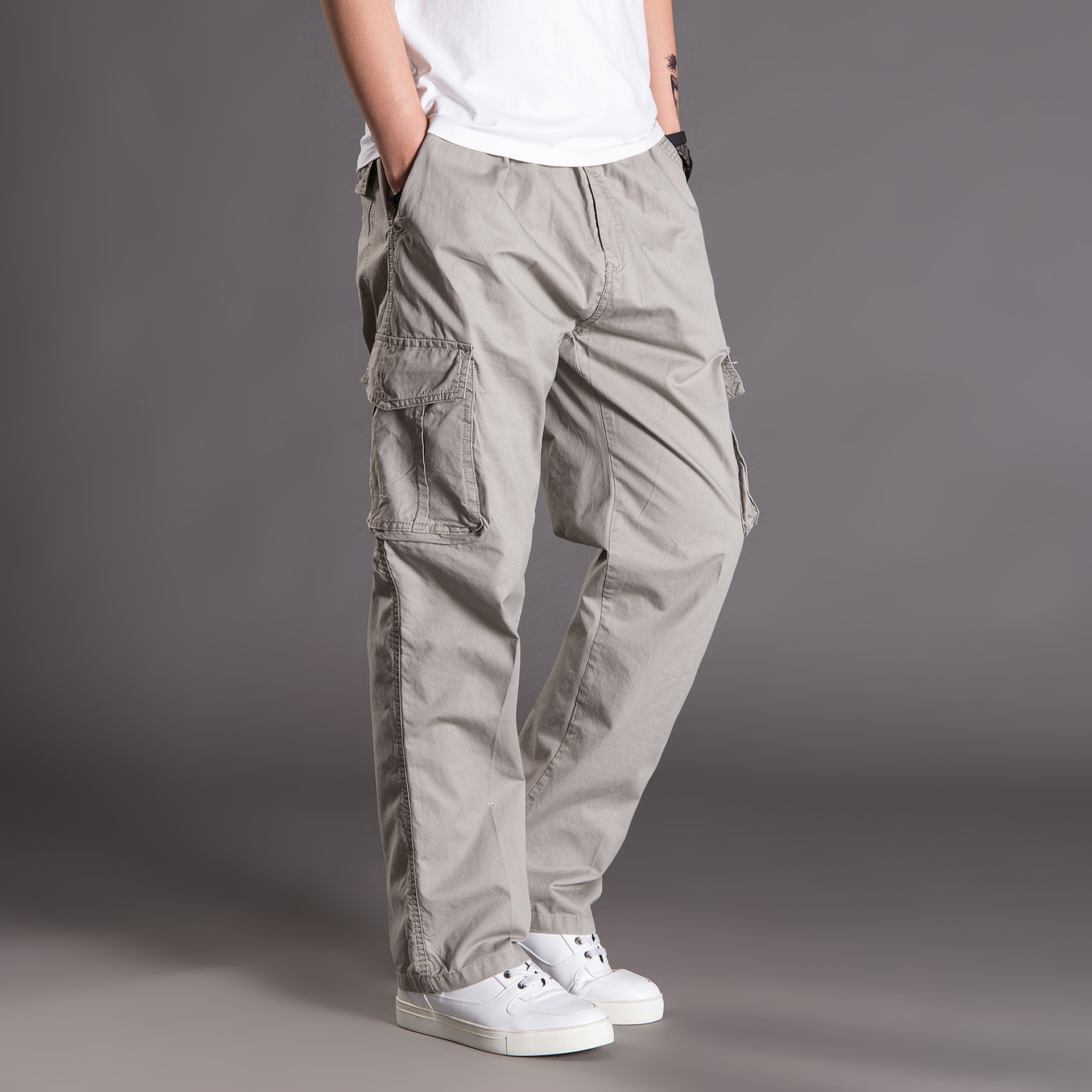 Summer Thin Loose Casual Pants Men's Oversize Plus Size Sports Pants Straight Tooling Men's Pants Fat Pants