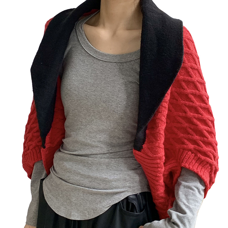 Chal de punto nuevo estilo estilo estilo estilo amplio exterior suelto estilo exterior exterior de alta calidad estilo estilo exterior de color exterior temperamento chaqueta cardigan
