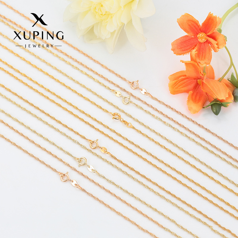 Xuping moda simple langosta hebilla cadena de agua diaria fácil de usar cadena de collar clásico de aleación de cobre collar mayorista mujer