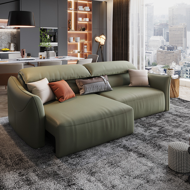 Nueva yihaixuan muebles de microfibra tecnología de tela funcional sofá pequeño apartamento sala de estar moderna Luz de lujo sofá eléctrico