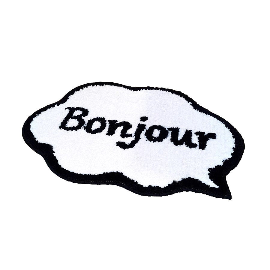 Alfombra de piso de baño anti-deslizante de seda negra y blanca, alfombra de piso de piso de baño doméstica de cachemira espesa