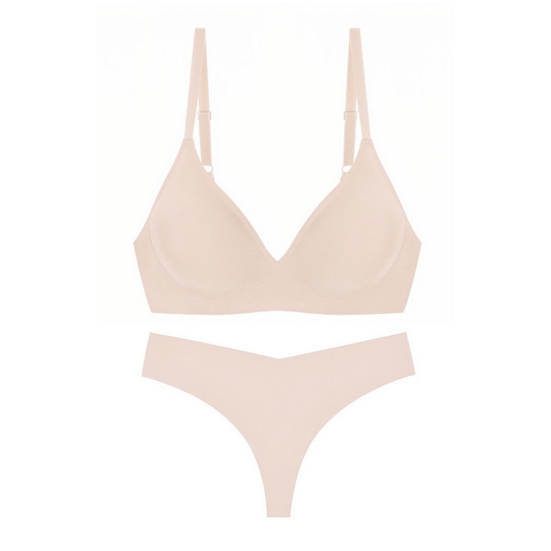 Women's Seamless Bra And Brief Set Wire-free Comfortable Soft Support_voghion.com