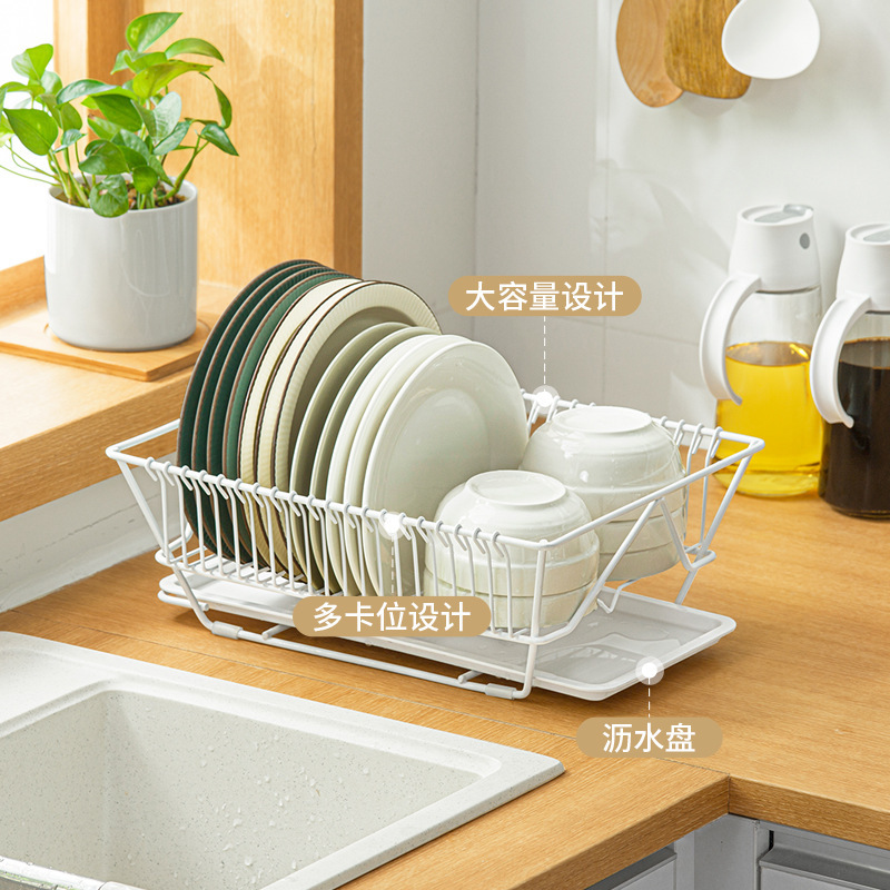 跨境专供厨房碗碟餐具沥水架日式台面式水果蔬菜收纳篮收纳整理架