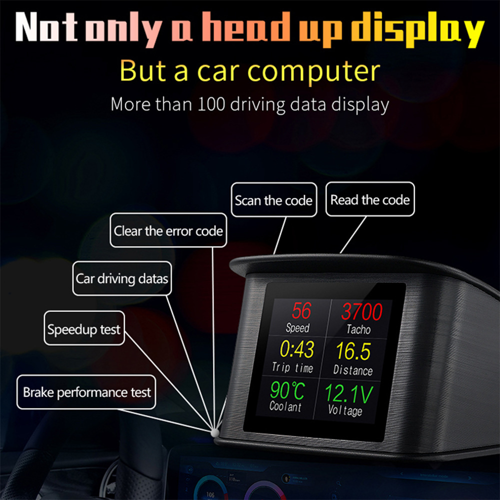 P10 Car Hud Head-Up Display Car Projector Driving Computer Obd2 Head-Up Display High-Definition Digital