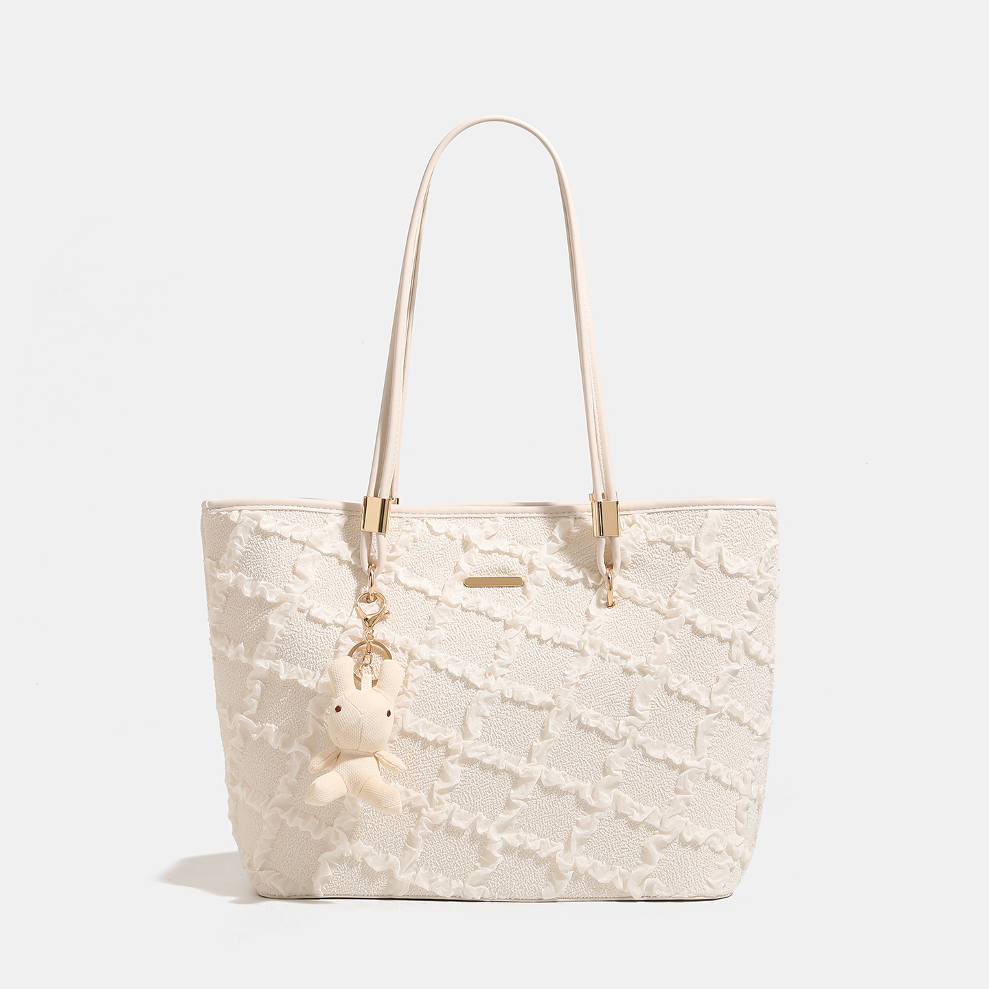 2024 New Summer Women's Bag, Large-Capacity Tote Bag, High-End Jacquard Shoulder Bag, Versatile Commuter Handbag