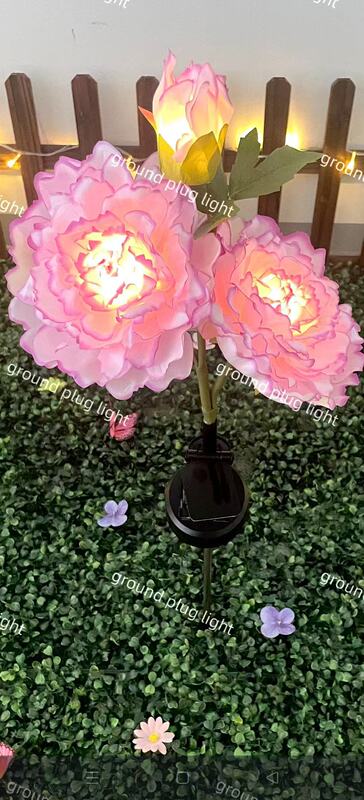 led太阳能灯地插灯彼岸花百合花玫瑰花仿真花蒲公英草坪铜线灯串|undefined