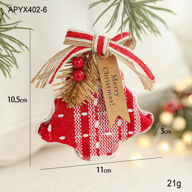 ファブリッククリスマスツリーペンダントニットぬいぐるみクリスマスペンダントペンダントリボンラブグローブブーツオーナメント装飾|undefined