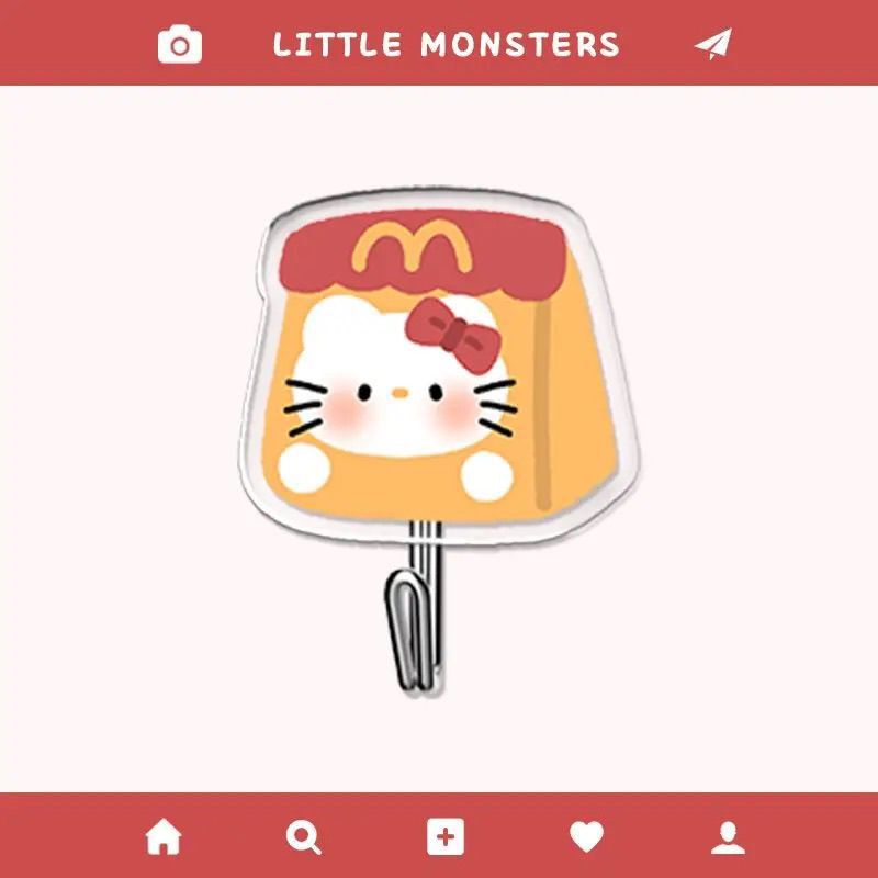 可爱仿真炸鸡kitty猫粘胶式挂钩学生宿舍家用厨房闺蜜礼物|undefined