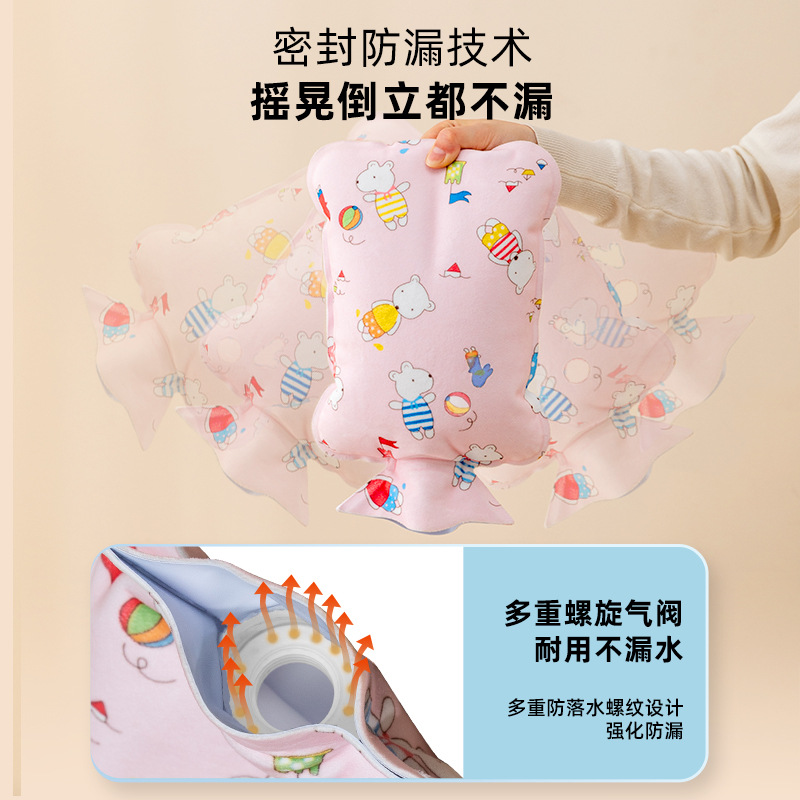 Le Xue er bolsa de agua caliente inyección de agua hogar a prueba de explosión franela peritoneal PVC gran capacidad de riego de tela de plástico mano caliente al por mayor